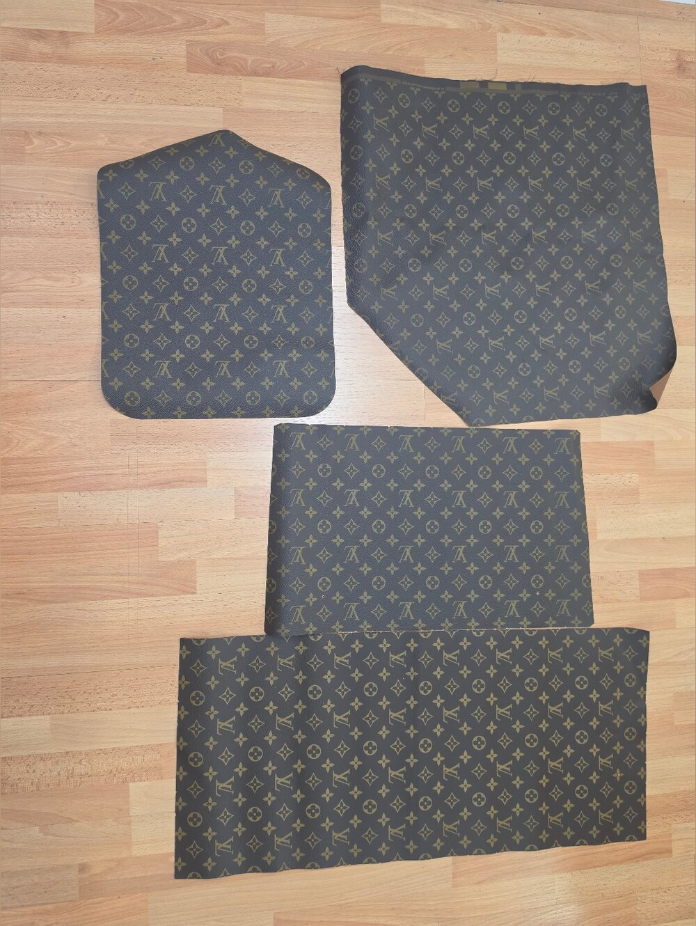 Louis Vuitton Monogram Canvas Panels in Dark Brown and Tan Fabric..x4